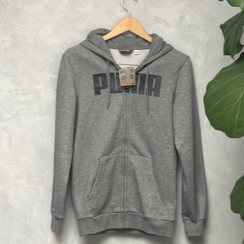 NWT PUMA Grey Zip-Up Hoodie, Size XS